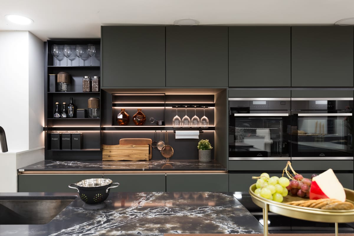 green contemporary kitchen