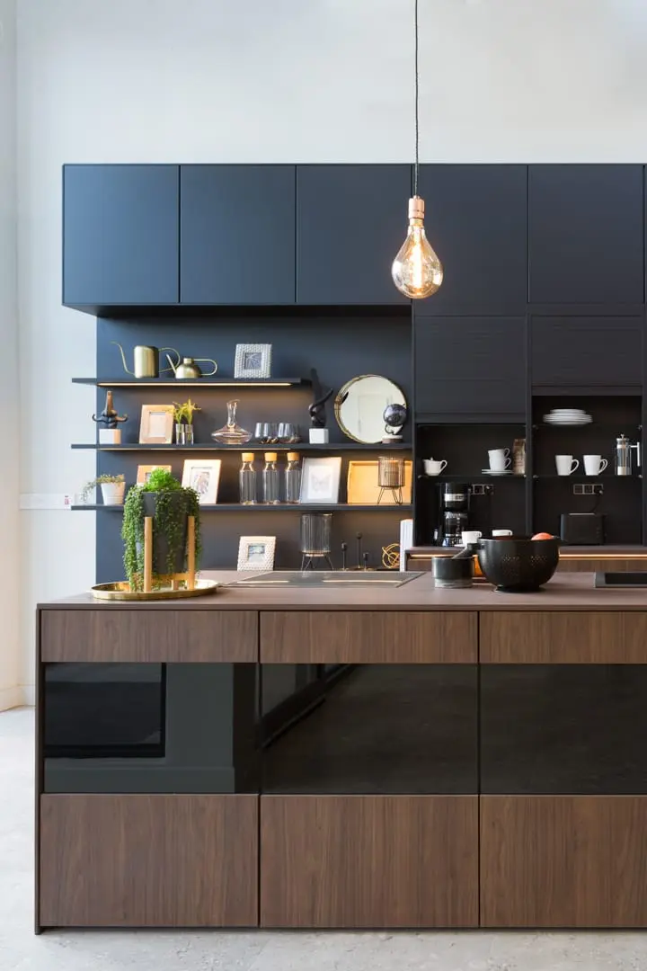 black and walnut kitchen