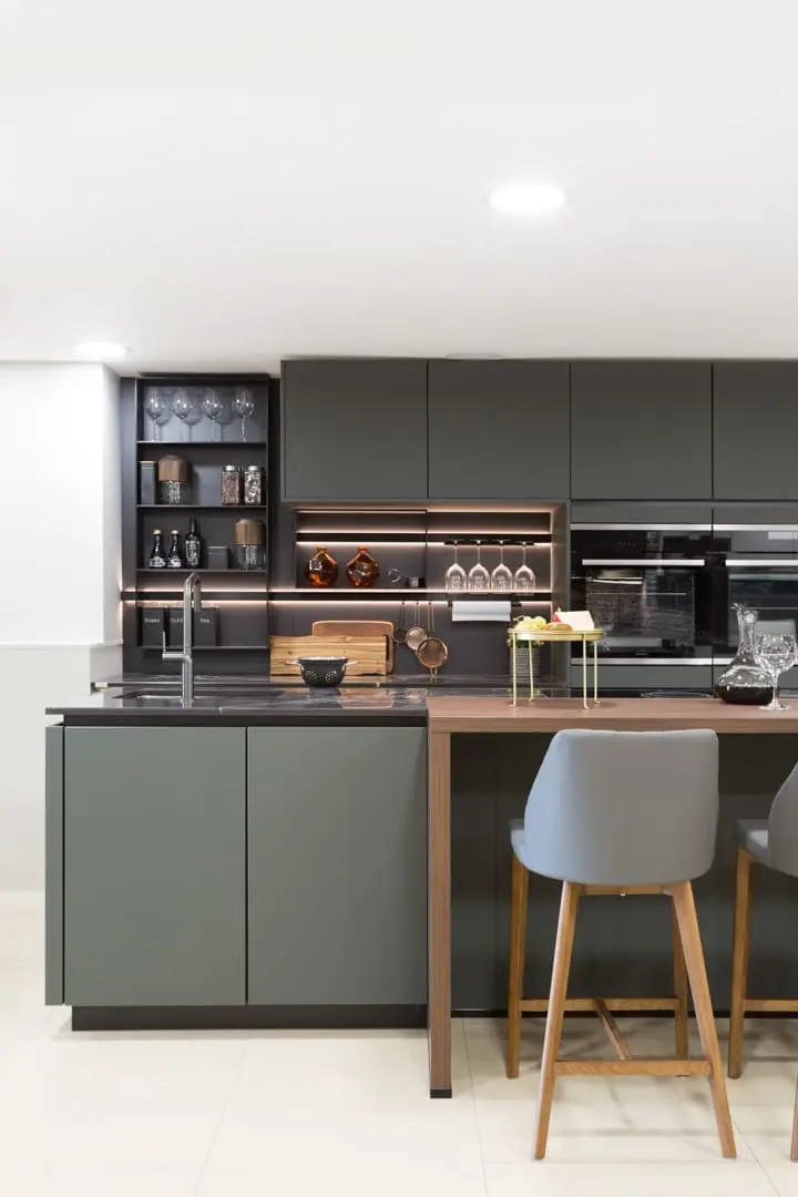 mineral green kitchen