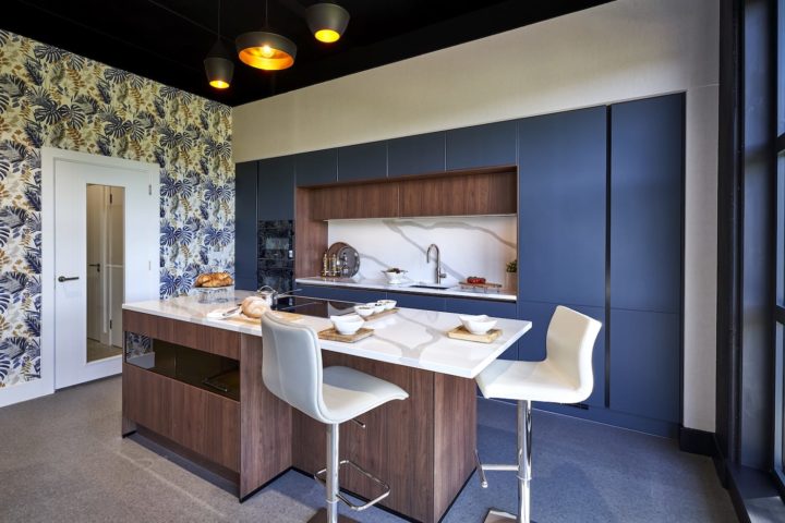 Fjord blue kitchen - Timbercraft Dublin showrooms