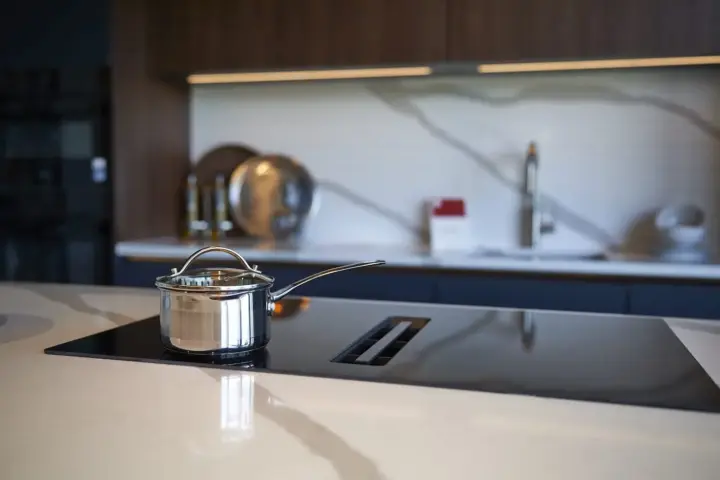 Fjord blue kitchen - Timbercraft Dublin showrooms