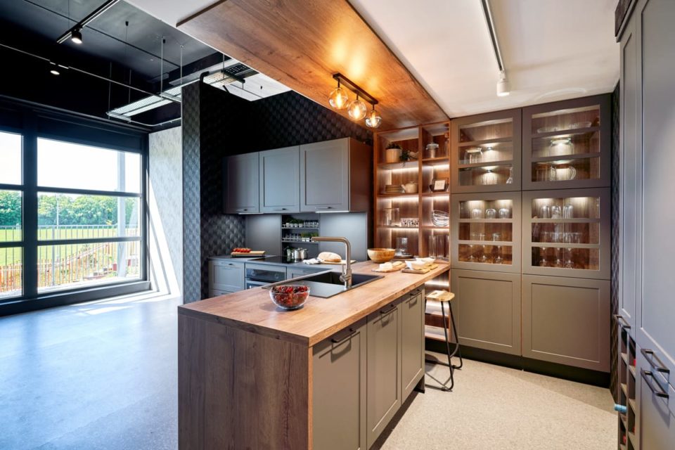 Slate grey studio kitchen - timbercraft dublin