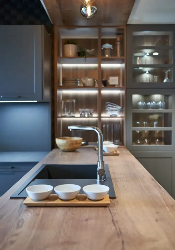Slate grey studio kitchen - timbercraft dublin