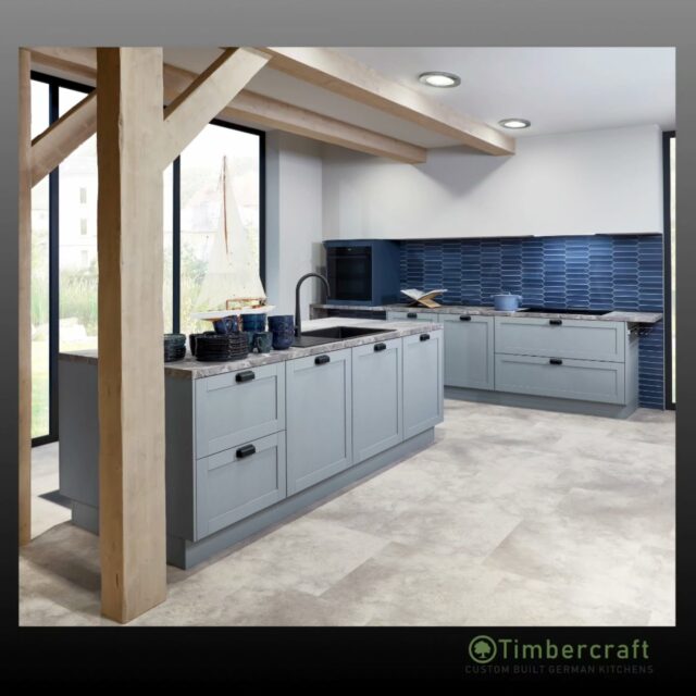 Lacquered laminate doors in a Stone Blue wood texture set a serene, character-filled tone, beautifully complemented by black screw-on handle recesses that keep the design crisp and uncluttered. The Mystic Grey marble reproduction worktop adds a refined contrast, bringing subtle depth and a polished finish to the space.

A kitchen that feels fresh, grounded, and effortlessly inviting, every detail working in harmony.

🌱 Let your German dream kitchen come to life with Timbercraft custom-built German designs!

💡 Ready to elevate your space? Visit us at timbercraft.ie.

#germankitchen #modernkitchen #homedesign #kitchendesign #bespokekitchen